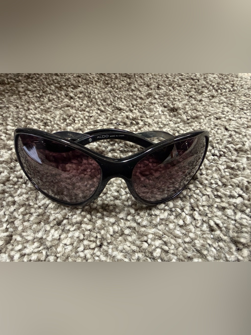 ALDO Black Women's Curved Frame Sunglasses